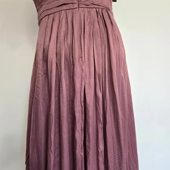 Gal Meets Glam Event Dress Maxi Pleated Wedding Guest Mauve Silky Women 8 - Picture 9 of 14